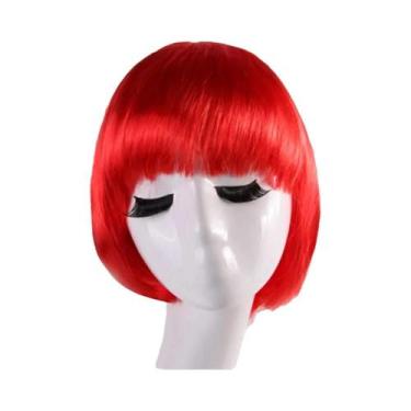Imagem de Peruca Sintética Curta BOB Em Várias Cores Para Cosplay E Festas De Ha