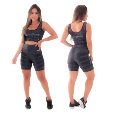 Imagem de CONJUNTO FITNESS TOP + BERMUDA SUBLIMADA NÃO FICA TRANSPARENTE-Feminino