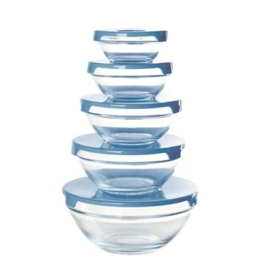 Imagem de Conjunto 5 Potes de Vidro Herméticos Com Tampa - SORTIDO