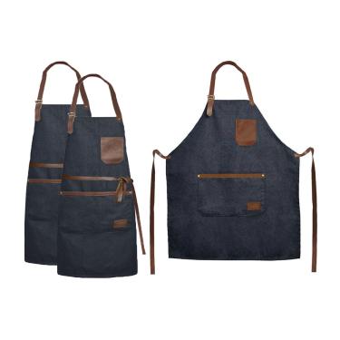 Imagem de Avental Jeans e Couro Chef de Cozinha Barista Bartender 10un