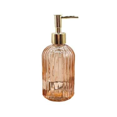 Imagem de Dispensador de sabão 400 ml dispensador prensado frasco de vidro xampu gel de banho sabonete leve loção luxuosa garrafa vazia (amarelo)