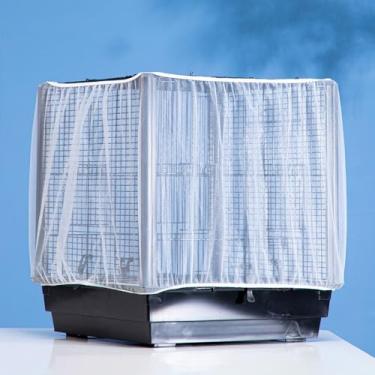 Imagem de 1 capa de gaiola antirespingos, malha branca com fibra de poliéster durável, para proteção ao ar livre e fácil limpeza, G