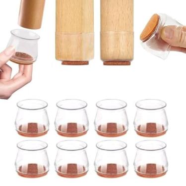Imagem de Kit Protetor de Pé de Móveis em Silicone, Antiderrapante, Protege Piso e Evita Arranhões - Proteção para Pé de Cadeiras, Mesas, Sofás, Camas e Guarda-Roupas, Pés Redondos e Quadrados - UpShop (8)