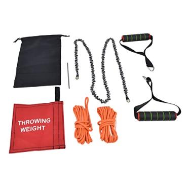 Imagem de GLOGLOW Serra de Corrente Manual de Alto Alcance, Serra de Corda de Aço Manganês de 48 Polegadas para Camping e Mochila, Fácil de Usar para Podar Galhos de árvores Altas