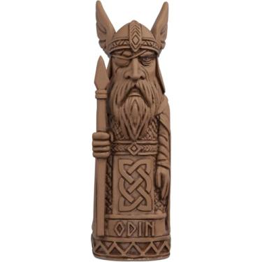 Imagem de Estátua Imagem Odin Mitologia Nórdica - Versão Totem (Cor Madeira)