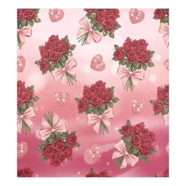 Imagem de Blueangle Capa magnética para lava-louças rosas vermelhas dos namorados, decoração da capa da máquina de lavar louça, adesivos de eletrodomésticos, adesivos de eletrodomésticos, 58 cm C x 66 cm