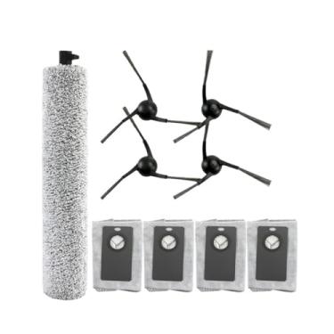 Imagem de Peças de reposição compatíveis com a máquina de varrer piso Uwant U300/U300 Max, inclui pano de rolo, saco de pó e escova lateral, peças sobressalentes de aspirador de pó(12)