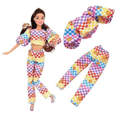 Imagem de Vestido Fashion Para Boneca Barbie, Conjunto De Inverno Com Saia, Suét