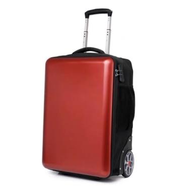 Imagem de Mochila com rodinhas de viagem, mochila para laptop de 55 cm, com rodas, bagagem de mão, bolsa para computador (vermelha)