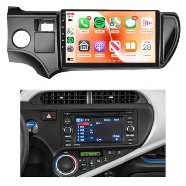 Imagem de Rádio estéreo automotivo 4 núcleos 4G + 64G Android 15 para Toyota Prius C 2012 2013 2014, Rimoody Wireless Carplay Andorid link espelho automático 23 cm, tela sensível ao toque, GPS, WiFi, Bluetooth