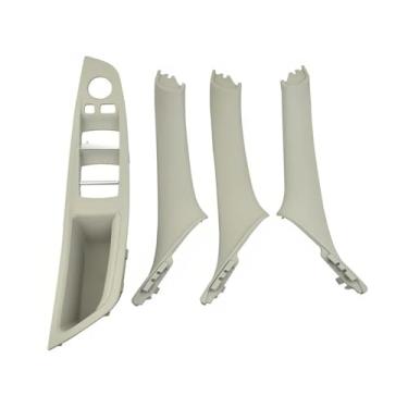 Imagem de Maçaneta da porta interna do carro Puxe a tampa do painel do apoio de braço Substituição da unidade esquerda LHD Compatível com BMW Série 5 F10 F18 520i 525i 528i 2010 2011-2016(Grey 4Pcs)