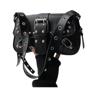Imagem de Bolsa De Ombro Feminina Estilo Punk Em Couro PU, Bolsa De Mão Rock Fas
