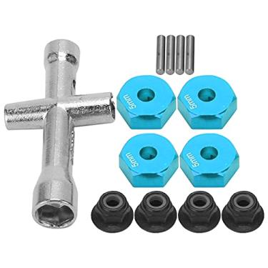 Imagem de Generic Conjunto de Adaptador Sextavado de Roda de Liga de Alumínio de 12 Mm Com Porca Antiderrapante para Carro RC 1/10, Leve e Durável, Inclui Chave Cruzada, Ideal para Entusiastas de RC (#2)