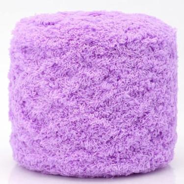 Imagem de Fio de crochê extra macio para bebês para tricô à mão, suéter, xale, cachecol, projetos DIY, lã coral misturada, lavável na máquina, roxo