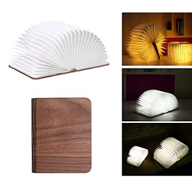 Imagem de Lâmpada de Livro Plegável Luminária Mesa Portátil Luz Noturna Criativa em Forma Lanterna Papel LED Recarregável via USB 3 Cores com Ímãs Abertura 360