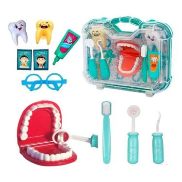 Imagem de Brinquedo Maleta Dentista Médico Infantil Grande Acessórios Profissão 