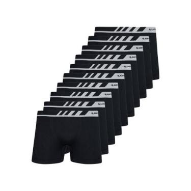 Imagem de Kit com 10 Cuecas Boxer Lupo 671-002, Preto, P