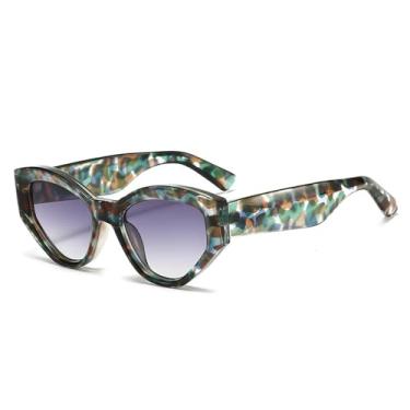 Imagem de Óculos de Sol UV400 - Armação de Gelatina Degradê Olho de Gato para Homens e Mulheres, Esportes ao Ar Livre, Corrida, Ciclismo, Flor