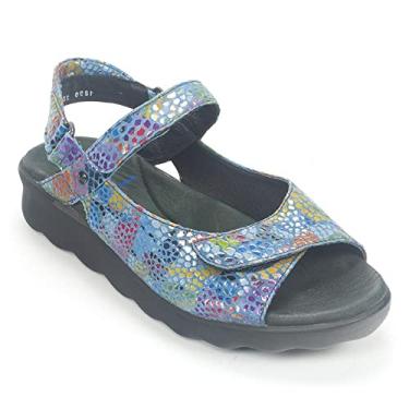 Imagem de New Wolky Sandália feminina Pichu Jeans Azul Multi Color Fantasy 41, Jeans azul multicolorido fantasia
