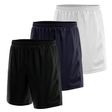 Imagem de Kit 3 Calção Short Futebol Basquete Vôlei Bermuda Dry Treino Academia-Masculino