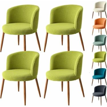 Imagem de Cadeira De Jantar Com Encosto Baixo, Capa Semi-Circular Curvada, Protetor De Cadeira Extensível Para Casa, Hotel, Escritório, Café