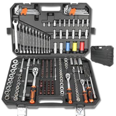 Imagem de Maleta de Ferramentas Completa, Kit Ferramentas 222 Peças, Maleta, Reparo de Automóveis, Aço cromo vanádio CR-V