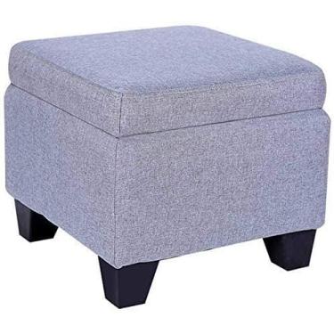Imagem de Banqueta para pés de algodão de linho - apoio para os pés acolchoado e banco de sapatos, design quadrado para sala de estar e decoração de casa - elegante e funcional (cor: 5)