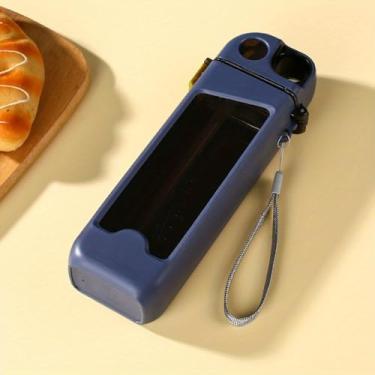 Imagem de Garrafa de água retangular com canudo portátil, à prova de vazamento, não tóxico, livre de BPA, esportes de bicicleta motivacional com bebida para academia, ioga e viagem, escritório, tampa de