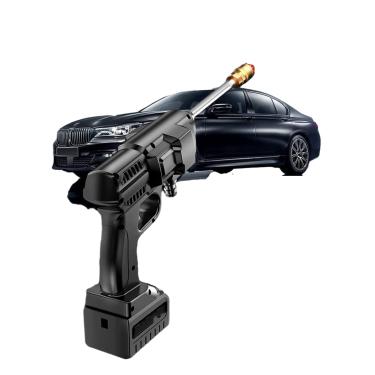 Imagem de Máquina de lavar carro sem fio, pistola de água portátil de alta pressão, alimentada por bateria de lítio dupla, adequada para limpeza de carros, pisos, paredes, com estojo