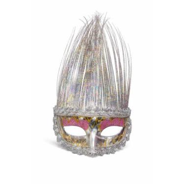 Imagem de Máscara carnaval fantasia festa decoração Veneza Brilhante Cor:Prata Q