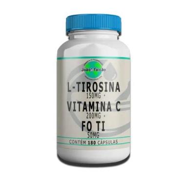 Imagem de L-Tirosina 150Mg + Vitamina C 200Mg + Fo Ti 50Mg - 180 Cápsulas - João