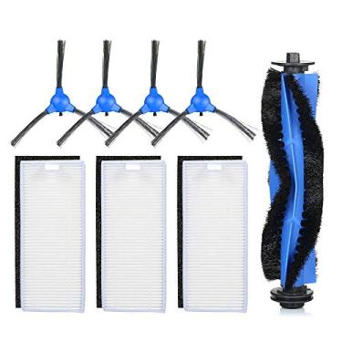 Imagem de Kit de Acessórios Substituição com 8 Peças para Aspirador Robô RoboVac 11S 30 30C 15C - 4 Pincéis Laterais 3 Filtros 1 Escova Rotativa