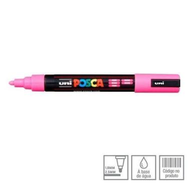 Imagem de Kit 5 PC-5M Caneta Posca Rosa - UNI