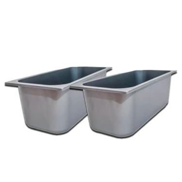 Imagem de Kit 2 cubas expositora vitrine gelato sorvete abs cor cinza - SB