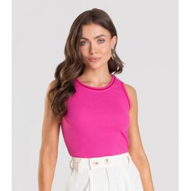 Imagem de Regata Feminina Canelada Dianna Rosa, GG, Rosa