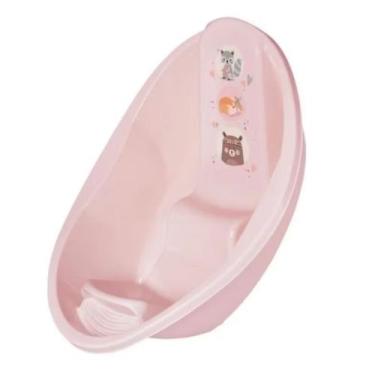Imagem de Banheira Ergonômica Bebê Plasutil Bichinhos Rosa 24 Litros