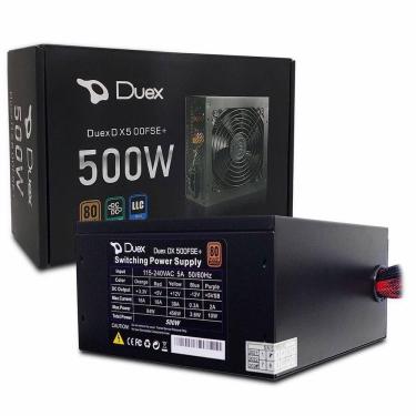 Imagem de Fonte 500w Atx Duex Dx 500fse+, Bivolt Automático, 80 Plus Bronze, Pfc Ativo, Preto