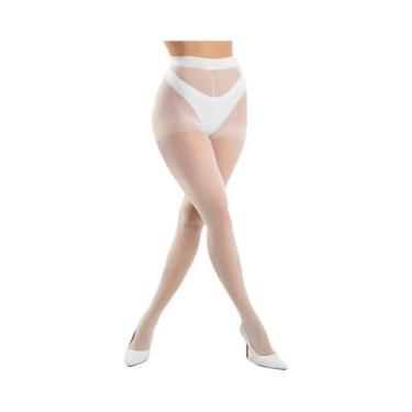 Imagem de Meia-calça Feminina Transparente 20D De Cintura Alta Com Cós De Compre