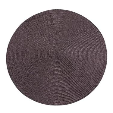 Imagem de Jogo Americano Redondo Sousplat 38cm,Mesa Posta Jantar e Cozinha Descanso de Prato(6,Marrom)