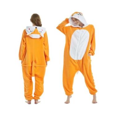 Imagem de Macacão Kigurumi Com Capuz Para Adultos plus Size, Pijamas Com Zíper D