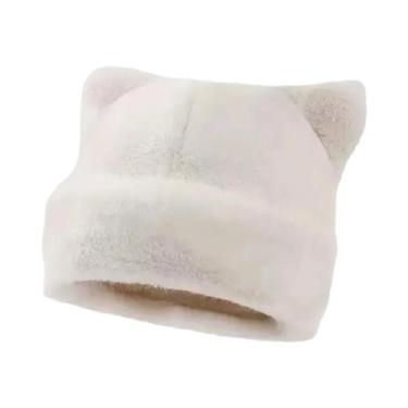 Imagem de Gorro Feminino Com Capuz De Pelúcia Estampa De Leopardo, Quente E Gros
