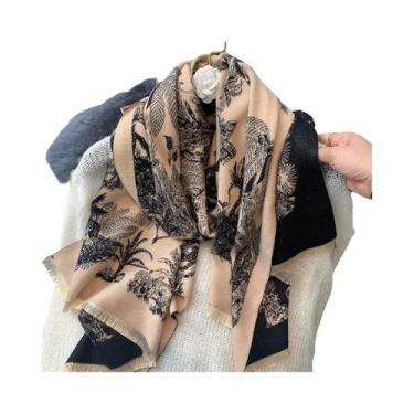 Imagem de Cachecol Pashmina De Cashmere Com Estampa Floral Para Mulheres, Cobert