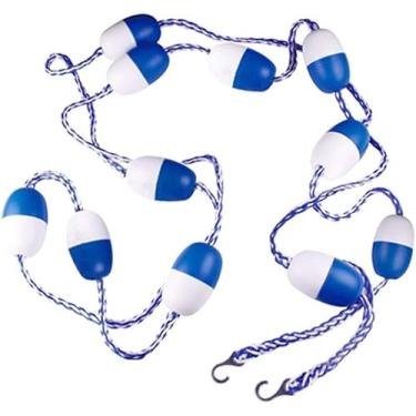 Imagem de Corda divisória flutuante de segurança para piscina – linha de pista de natação de 25 m com boias e ganchos, cordão de segurança de piscina durável, ideal para piscinas e sessões de treinamento
