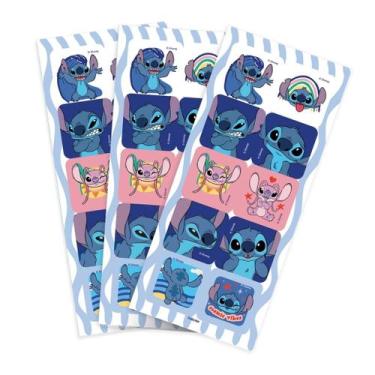 Imagem de Adesivo Quadrado Festa Stitch Disney 4x4 cm 30 Unidades Festcolor - Pr