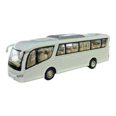 Imagem de Miniatura Ônibus Branco Kinsfun 1:64
