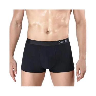 Imagem de Cuecas Boxer Masculinas De Algodão Respiráveis Confortáveis Pretas Cin