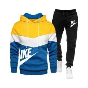 Imagem de Conjunto De Moletom Com Capuz E Calças Para Homens, Casual, Fitness, J