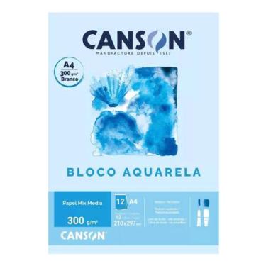 Imagem de Bloco Papel Aquarela A4 Canson 300g Mix Media 12 Folhas 66667180