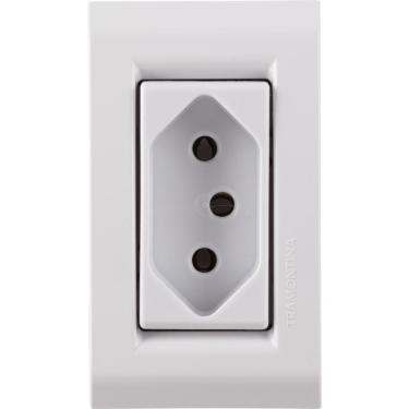 Imagem de Conjunto Para Movel 1 Tomada 2p T 10 A Tramontina Liz Branca