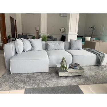 Imagem de Sofá Modular 3,00 Chaise Modulado Linho Modular - LAR PREMIUM